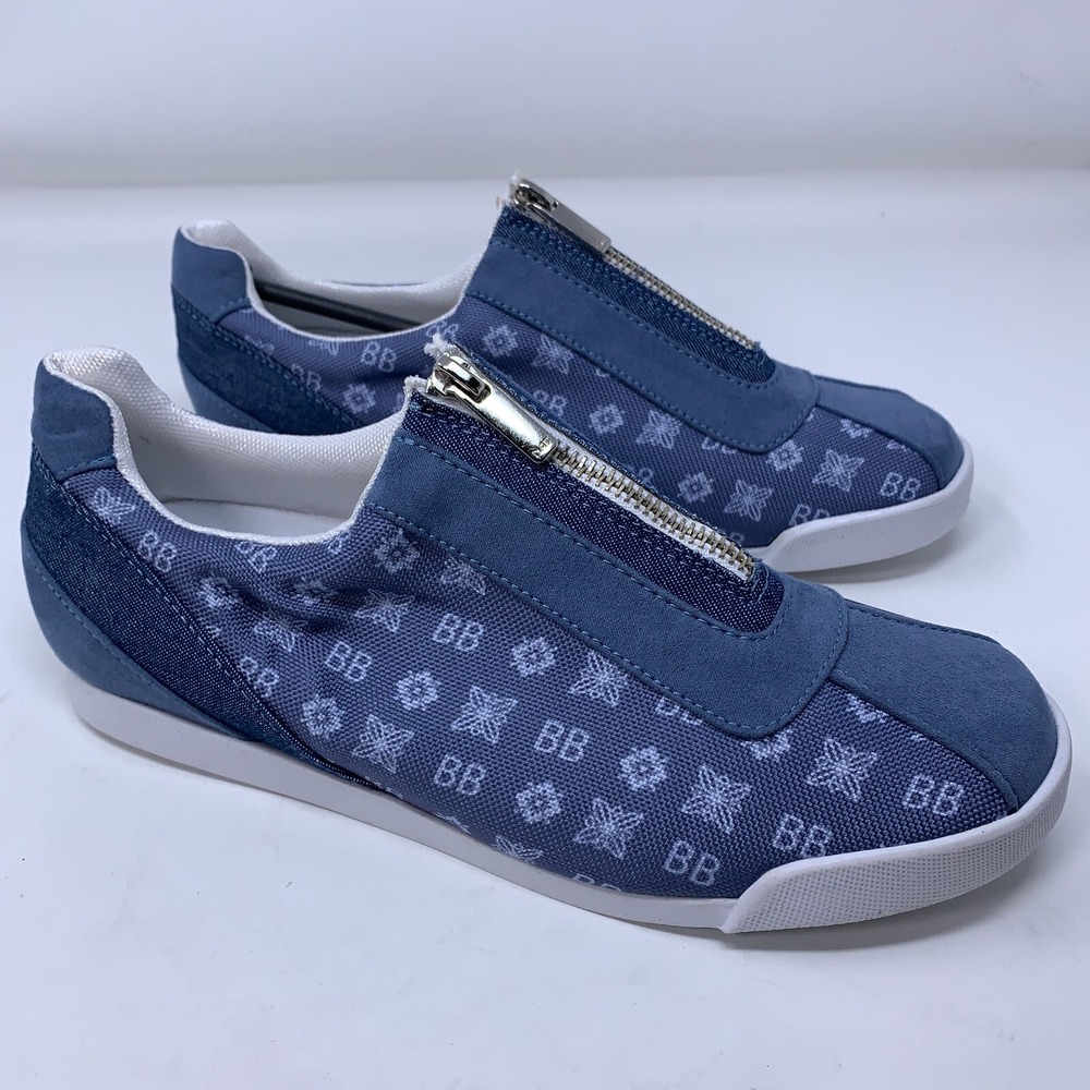 Bradford Exchange Womens Size 8 Blue BB Personalized Zip Top Canvas Shoes New